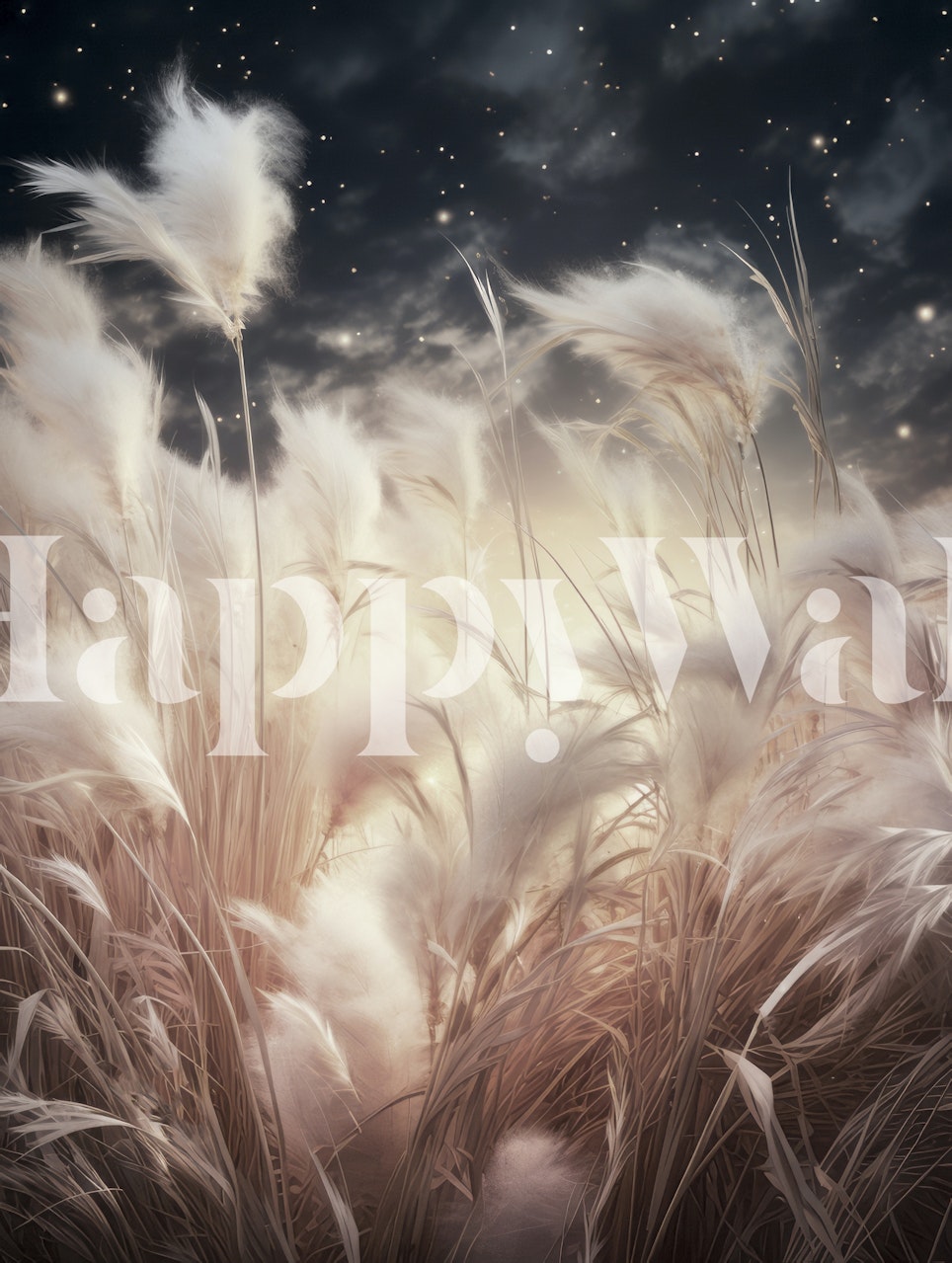 Pampas grass dream papier peint dans une pièce