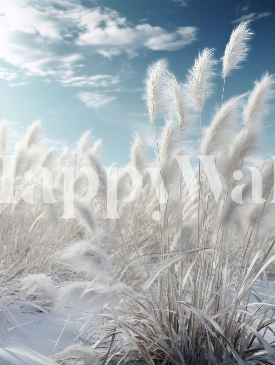 Idyllic pampas grass wallpaper design