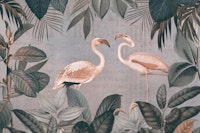 Vintage Flamingo Oasis And Vintage Typography ταπετσαρία