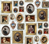 Dog Lovers Portrait Collection in aqua mint wallpaper