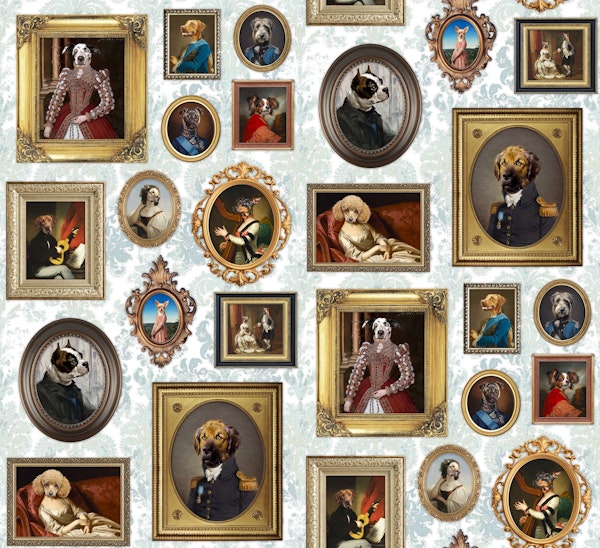 Dog Lovers Portrait Collection in aqua mint