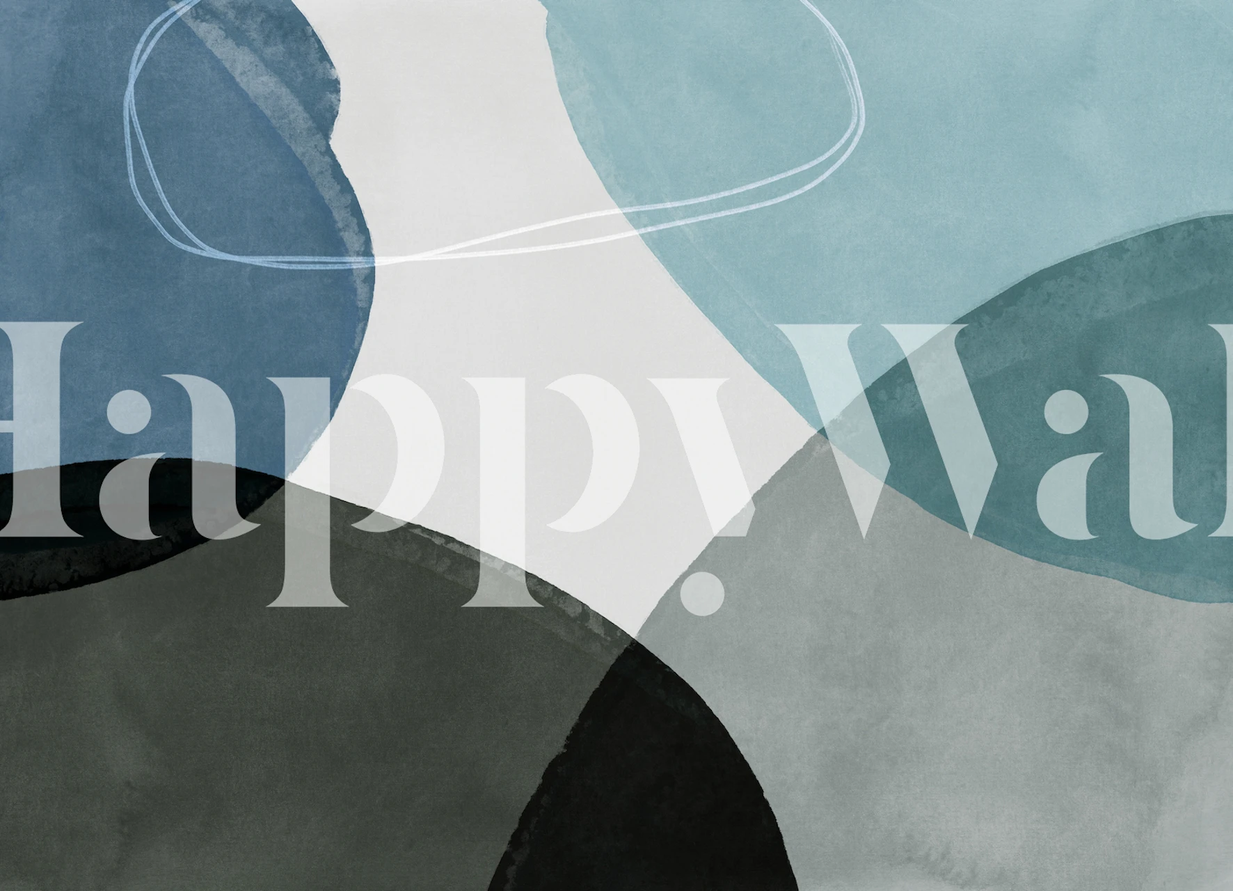 Fotomural de círculos geométricos abstractos en tonos apagados