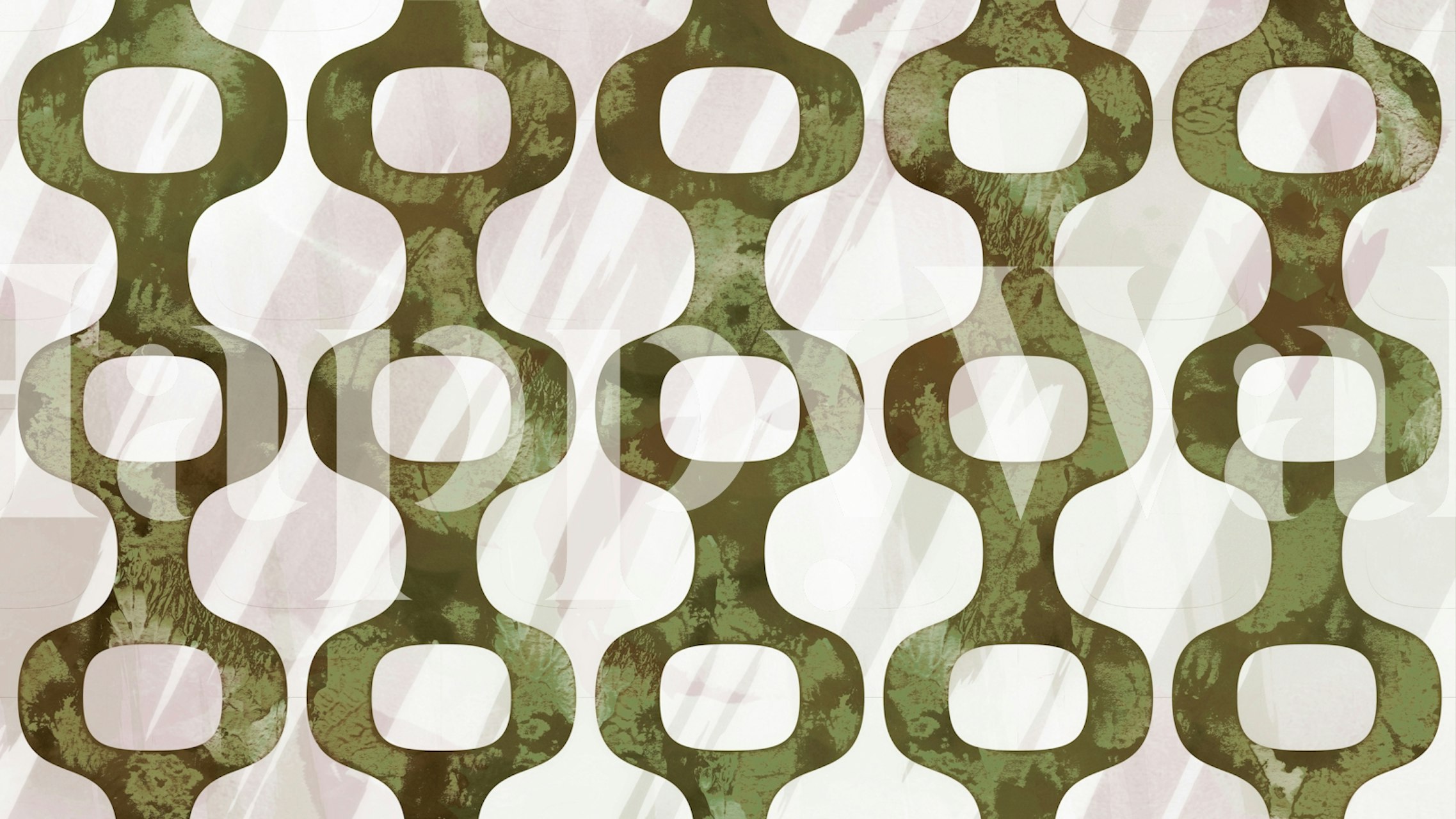 Mid-Century Modern Geometry wallpaper in a room