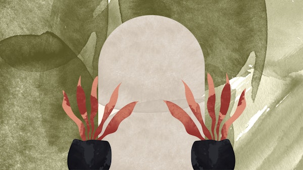 Mid-Century Watercolor Garden