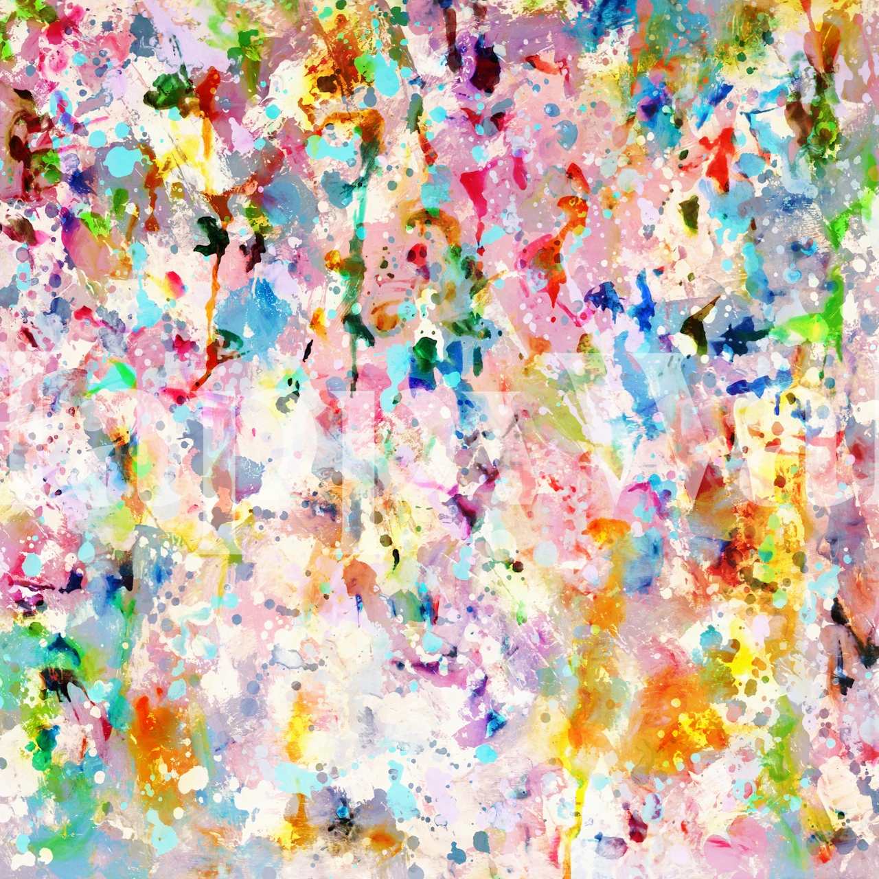 Colorful abstract brush strokes in various colors wallpaper