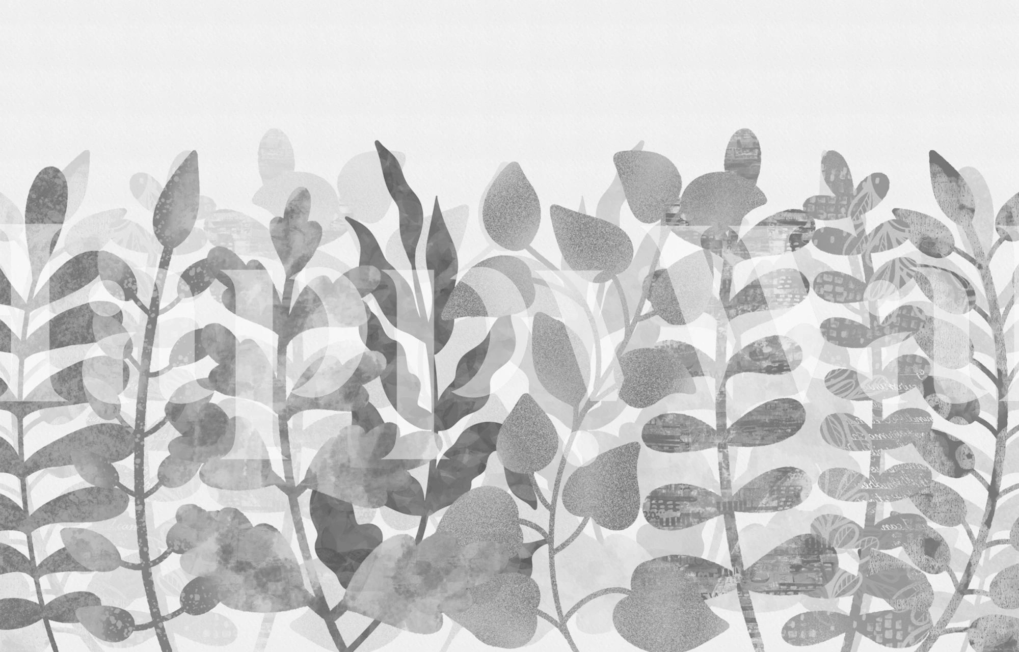 Leaf design wallpaper in a room setting