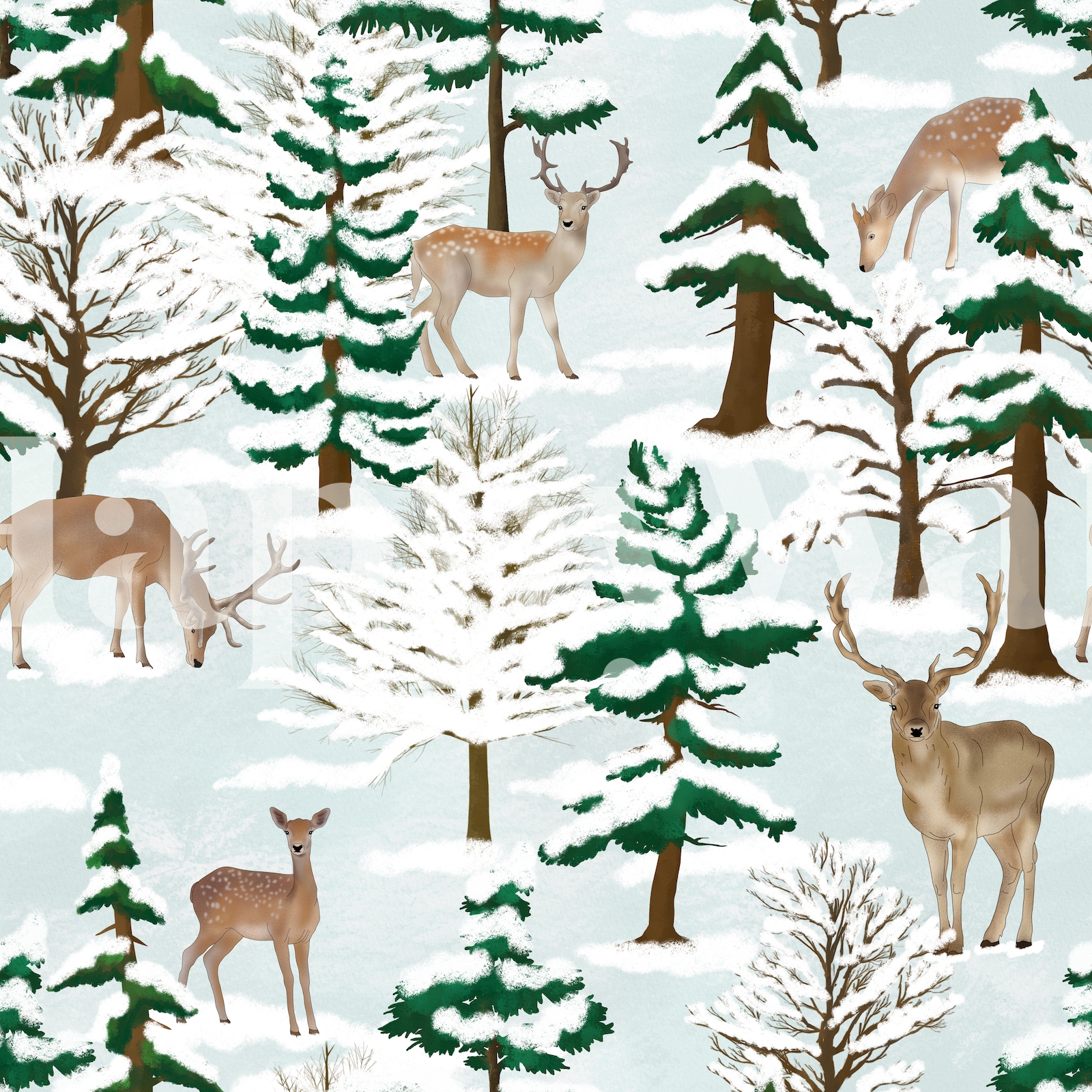 Deer Wallpaper Art | Buy Now on Happywall.com