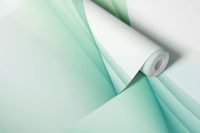 Abstract Dreamy Waves Pastel Greenwallpaper roll