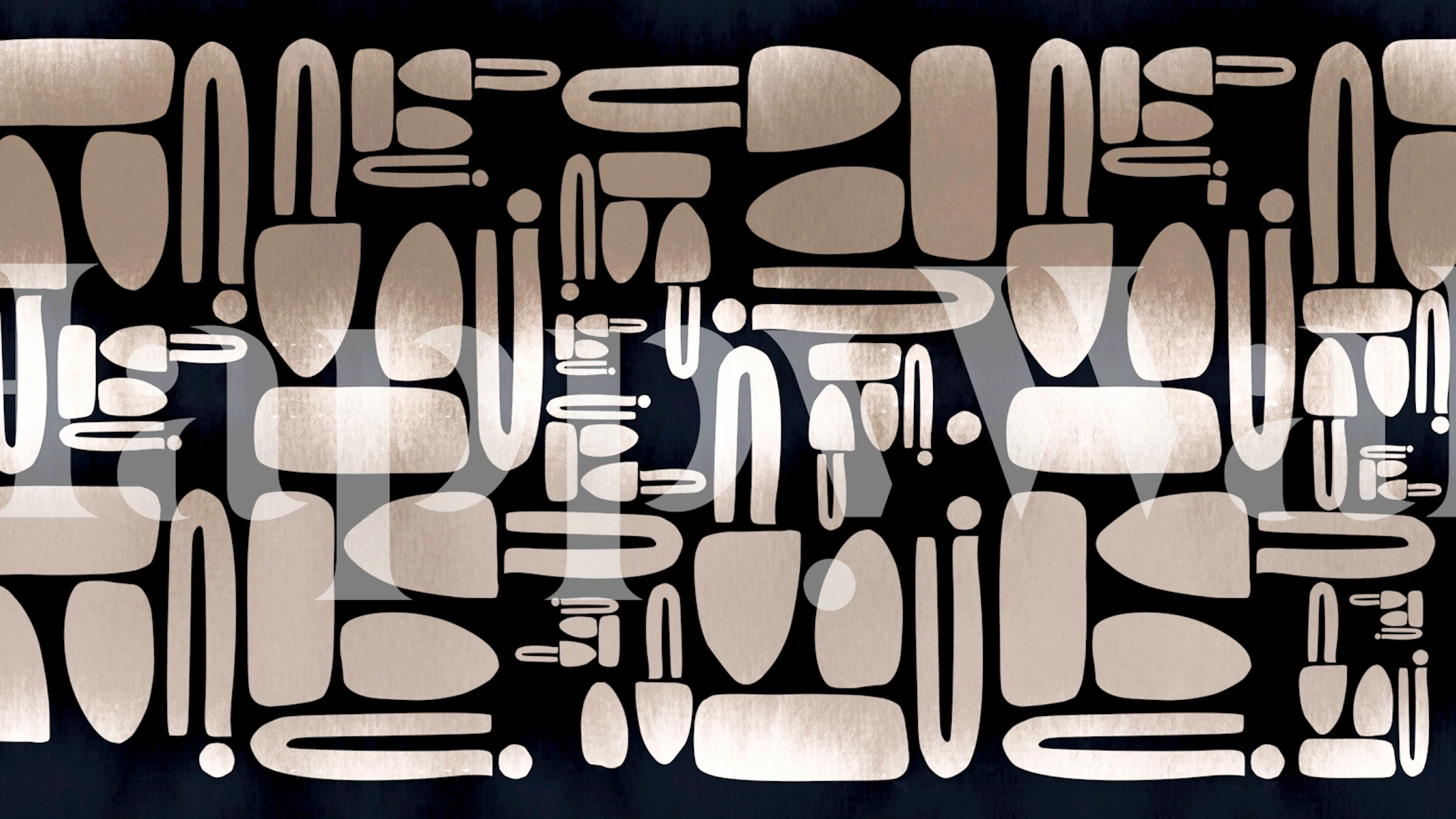 Mid-century pattern wallpaper in a room