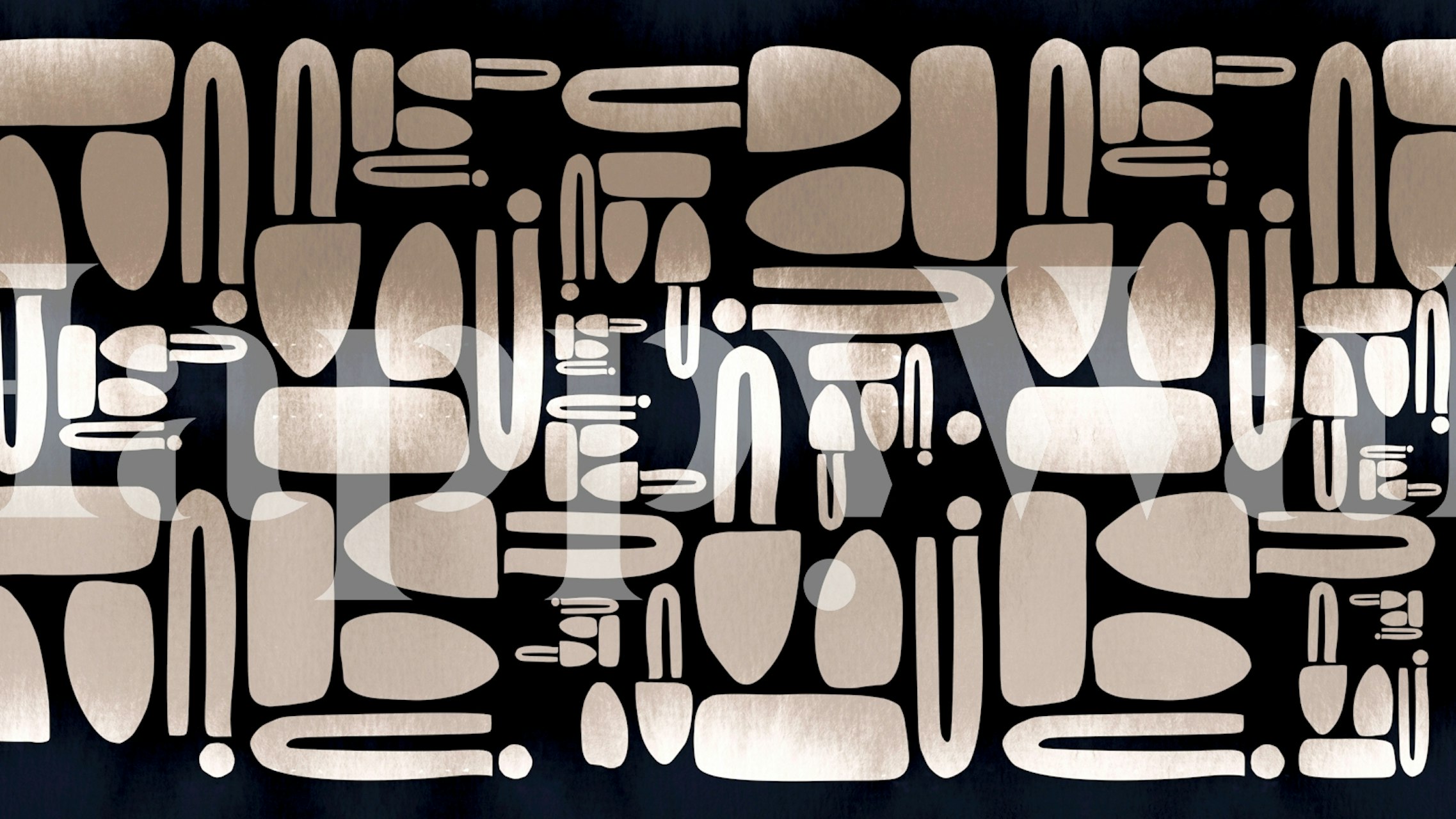 Mid-century pattern wallpaper in a room