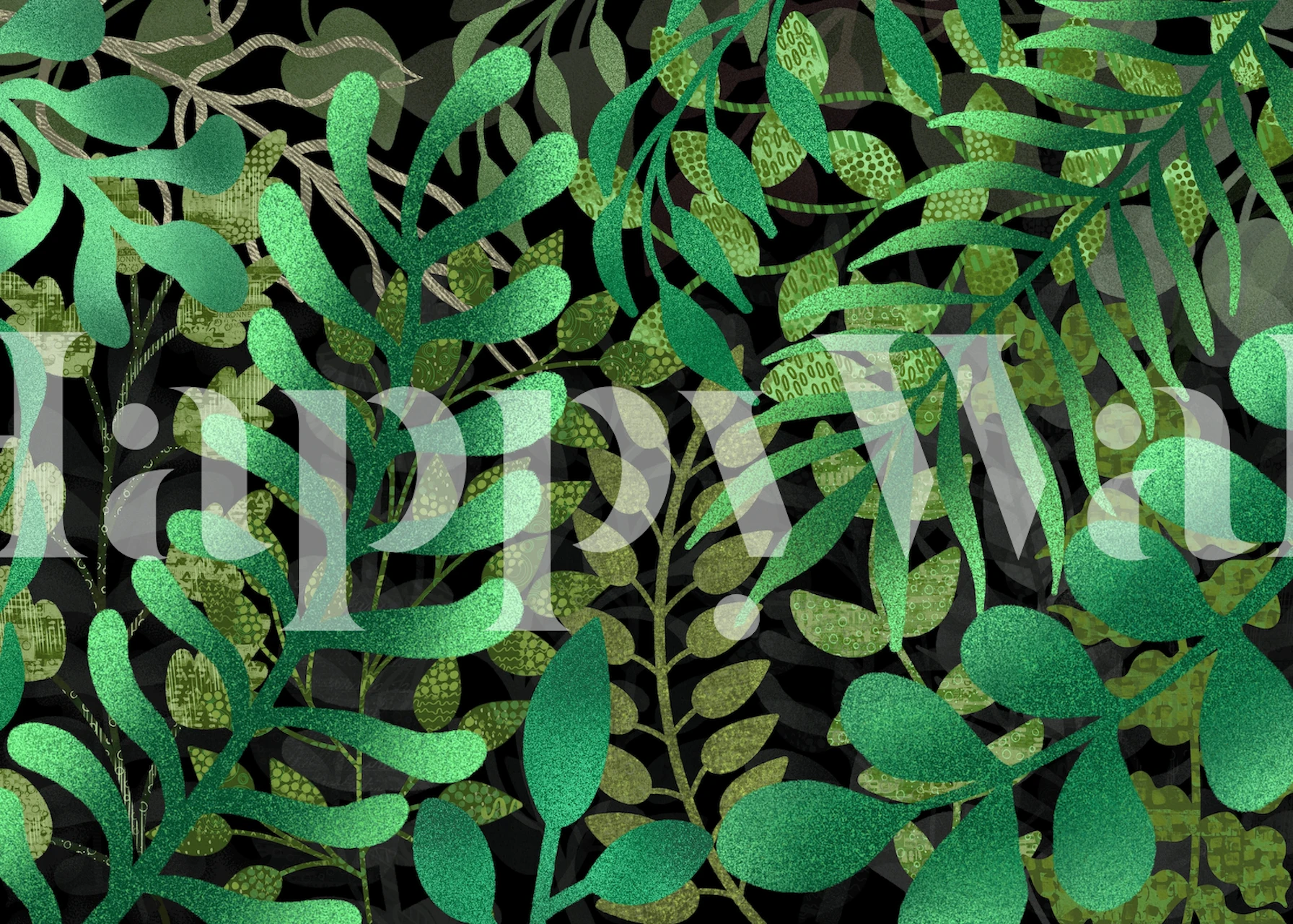 Dark Leaves Background wallpaper in a room