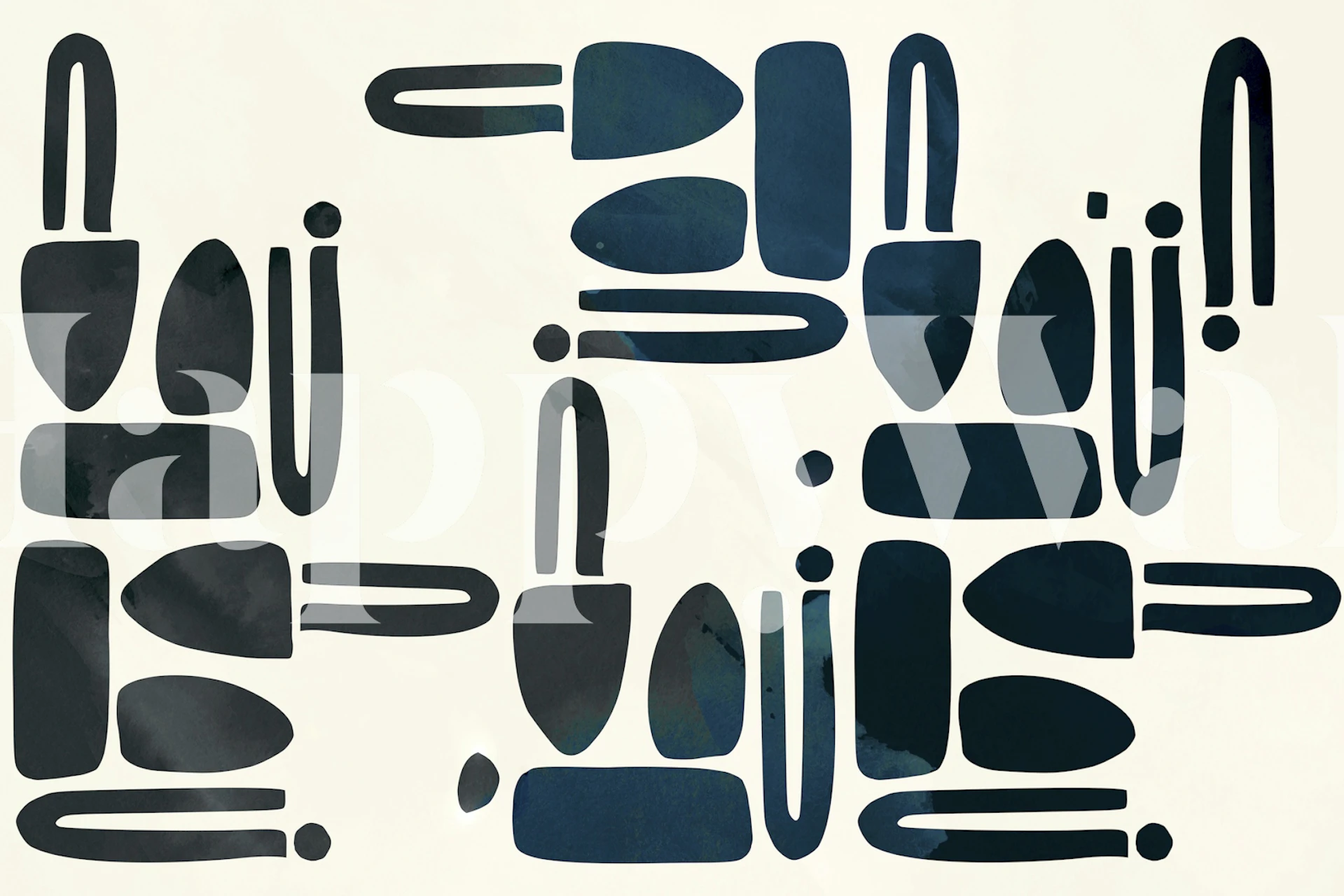 Mid Century Cutout Pattern wallpaper in a room