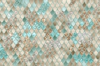 Gold Mint Mermaid Scales Glam 1 carta da parati