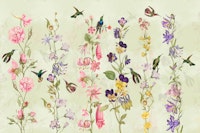 Nostalgic Romantic Vintage Flower Meadow 2 tapeta