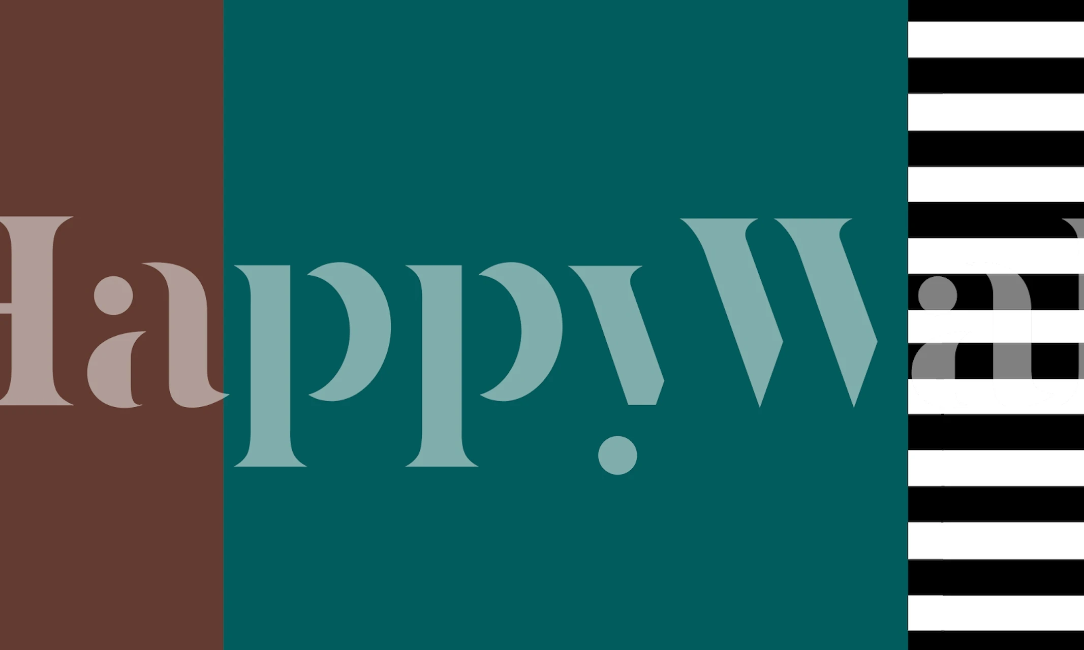 Geometric teal wallpaper with brown and black stripes