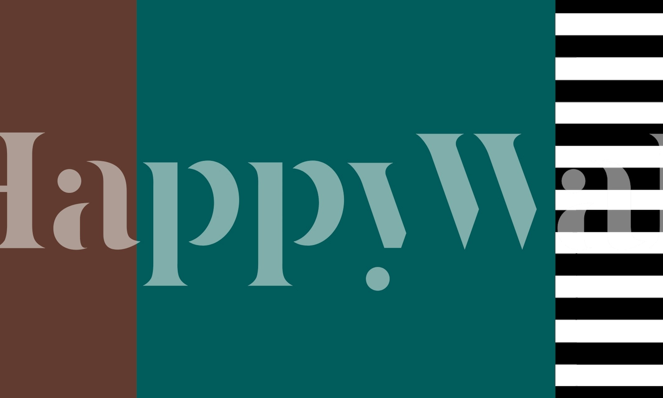 Geometric teal wallpaper with brown and black stripes