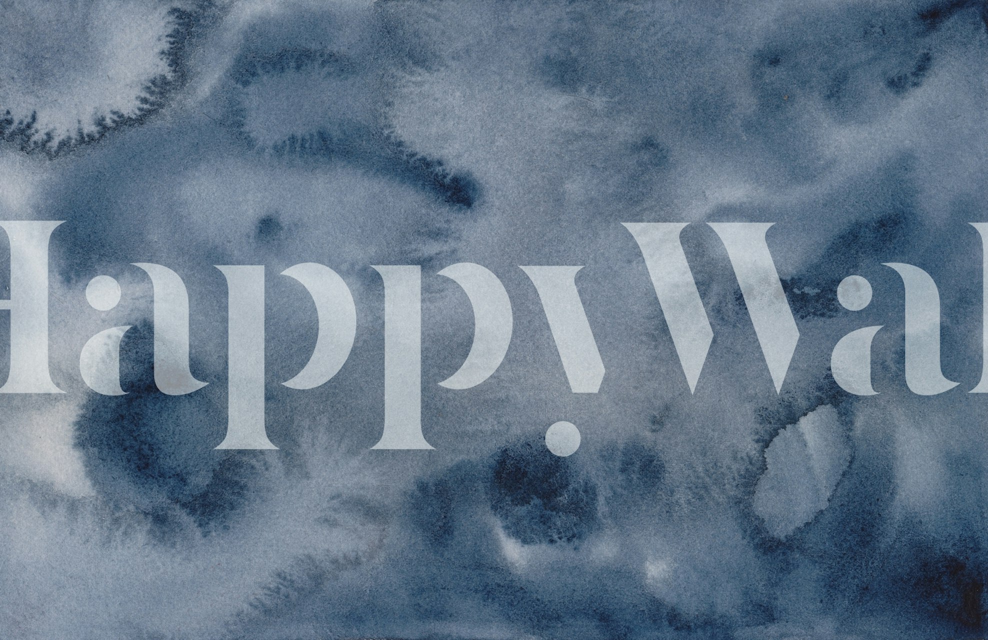 Blaues Wasserfarben-Muster mit sanften Farbtönen Tapete