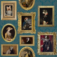 Museum of whimsical dogs LARGE papel pintado