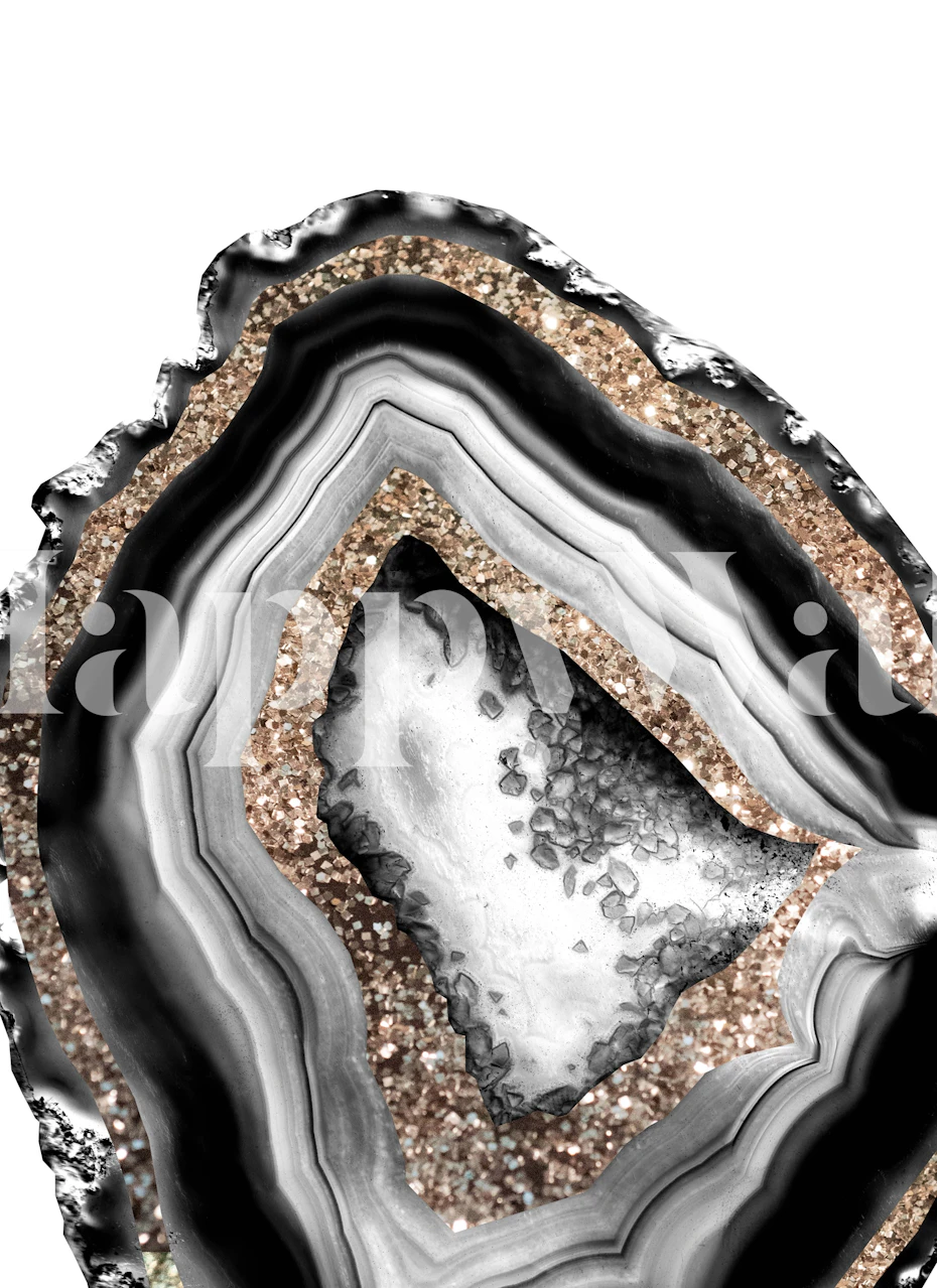 Agate Gold Glitter Glam wallpaper in a room