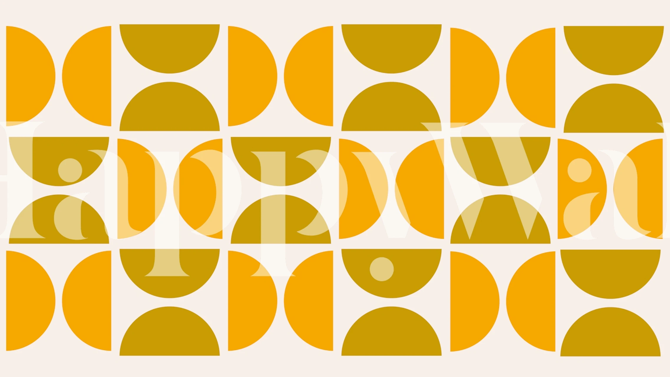 Fototapeta Bauhaus w kolorze złotej ochry z geometrycznymi wzorami