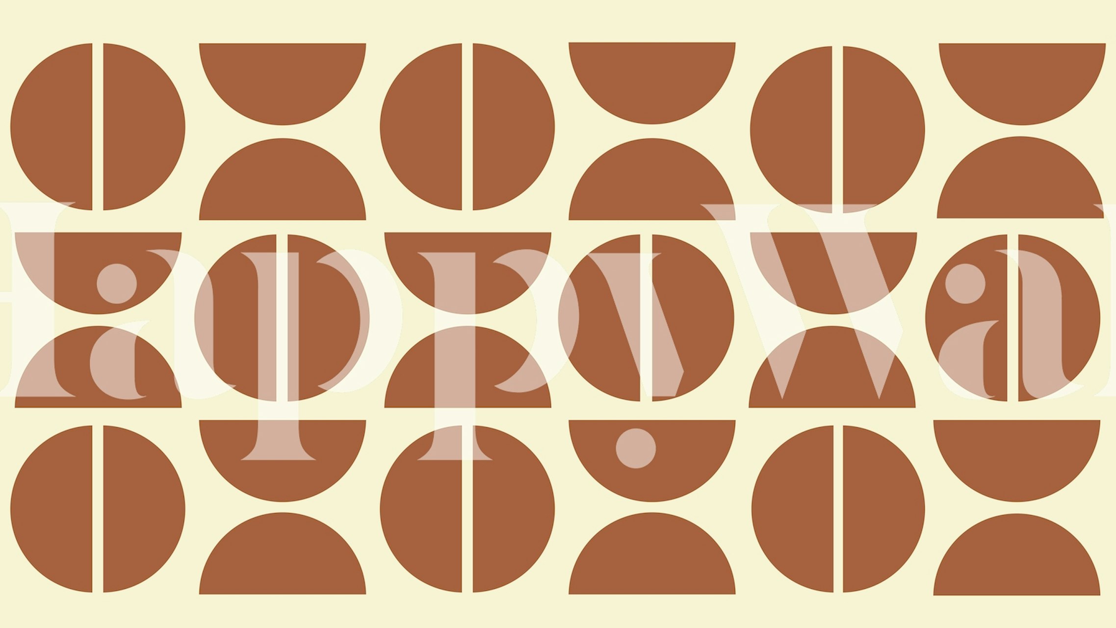 Brown Bauhaus wallpaper pattern in a room