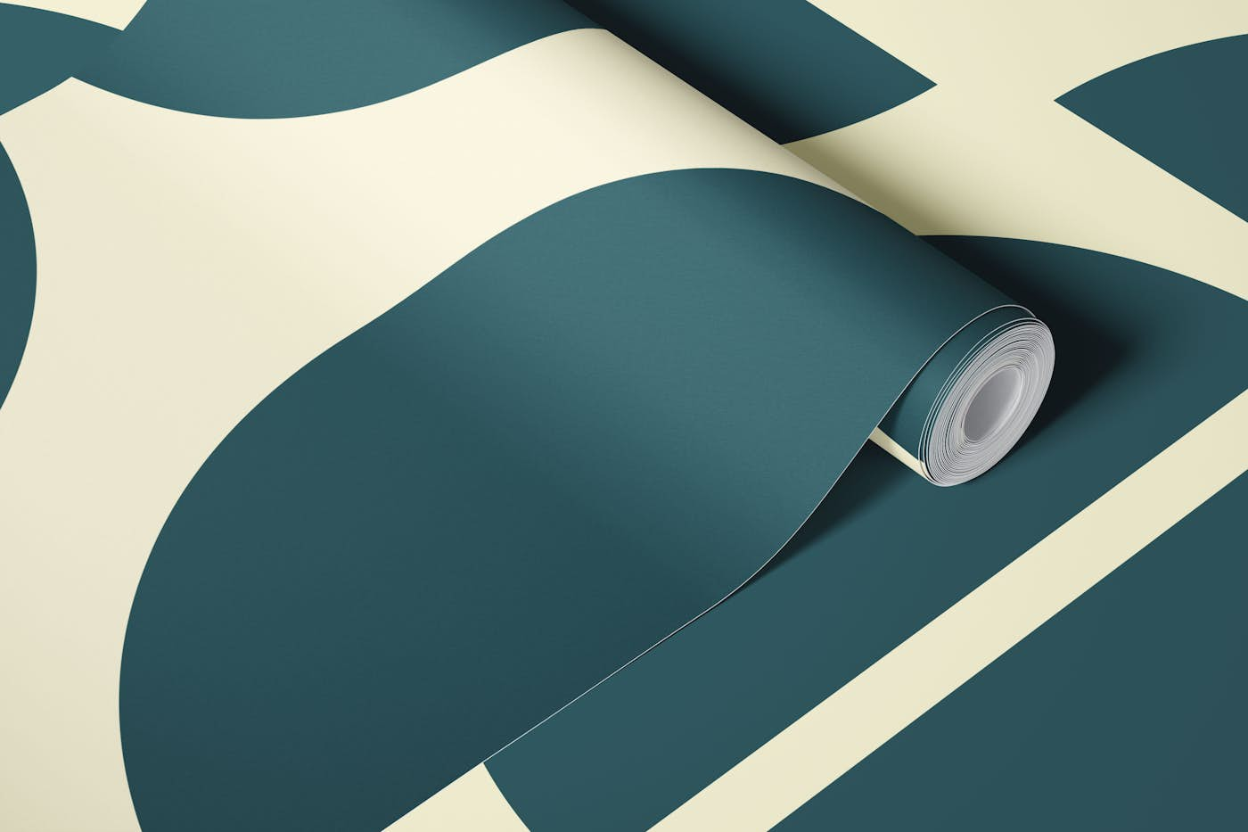 Green Bauhaus wallpaper roll