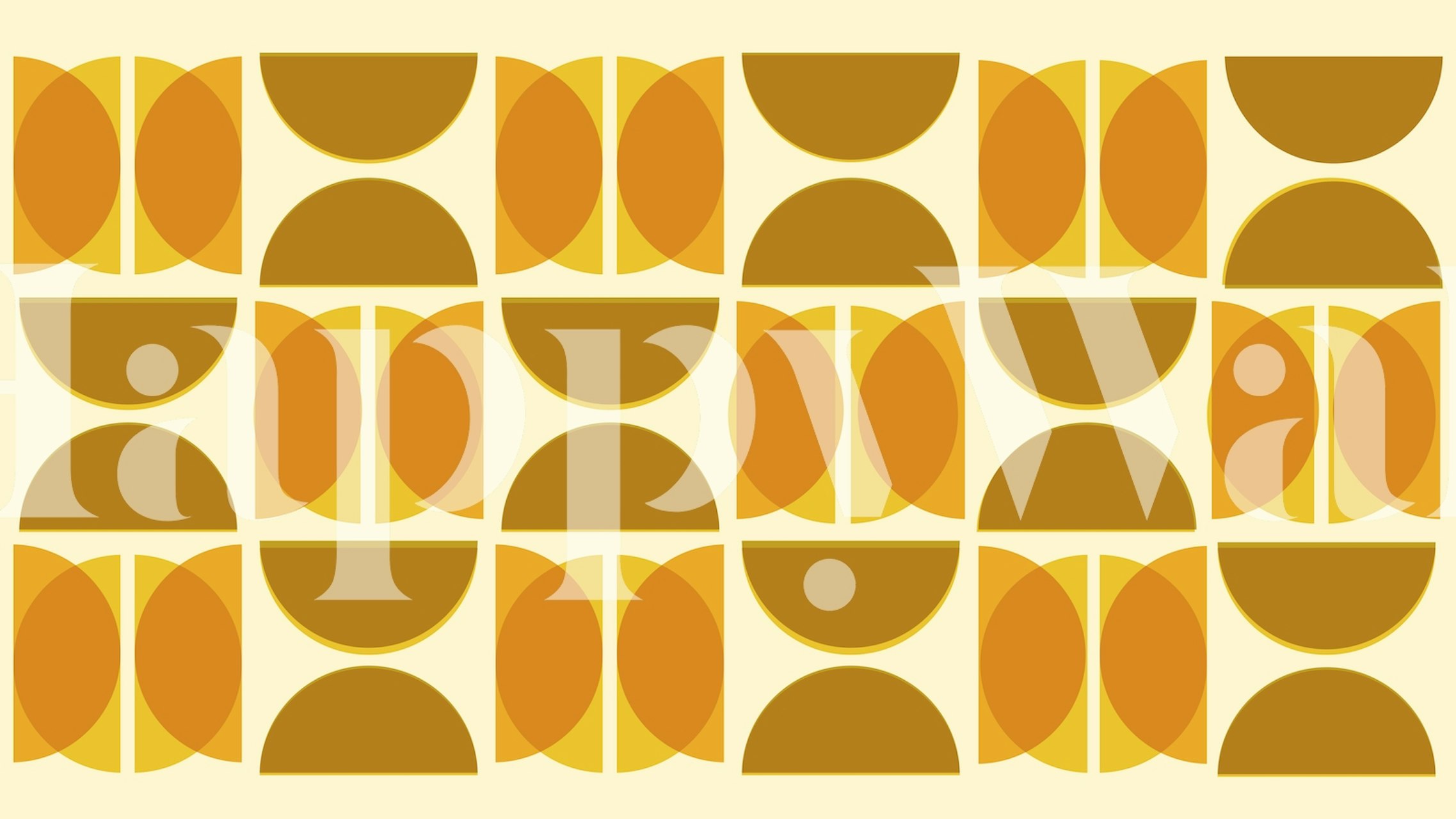 Geometric circle patterns in golden hues wallpaper