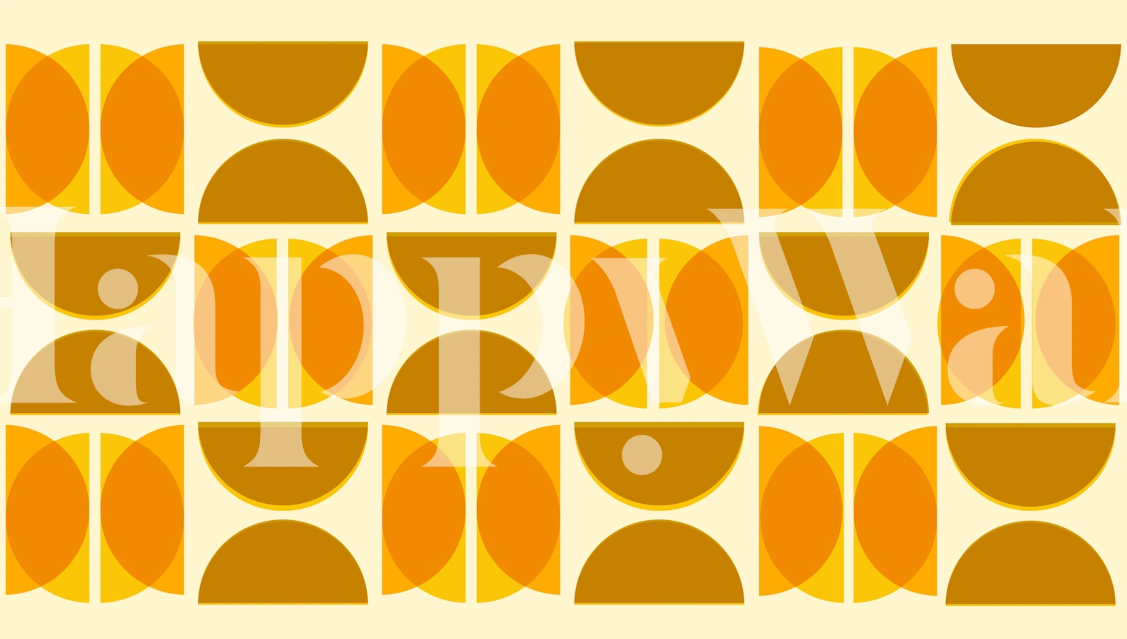 Zlatni Bauhaus zidni mural s geometrijskim uzorkom