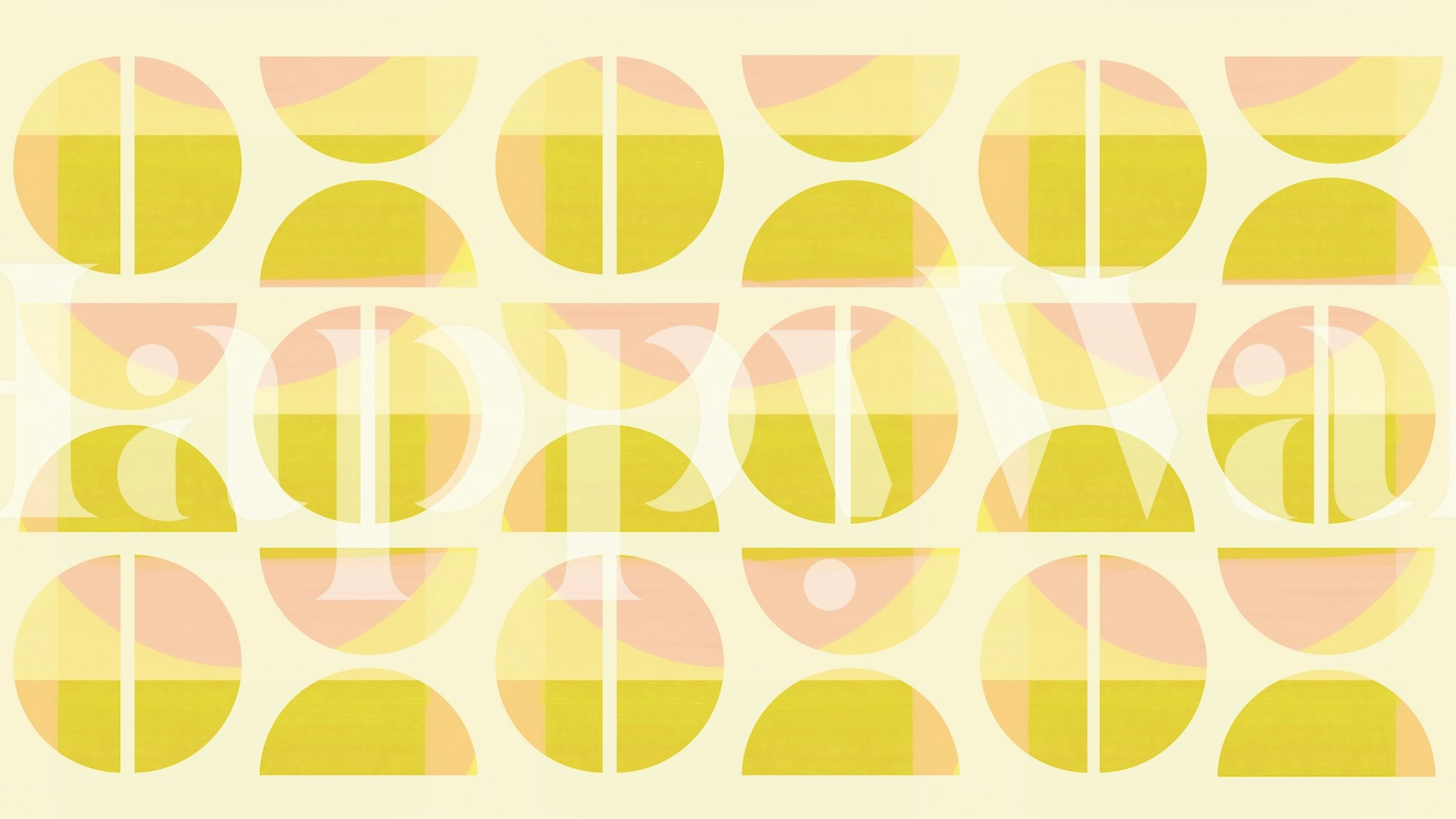 Summer Bauhaus wallpaper in a room setting