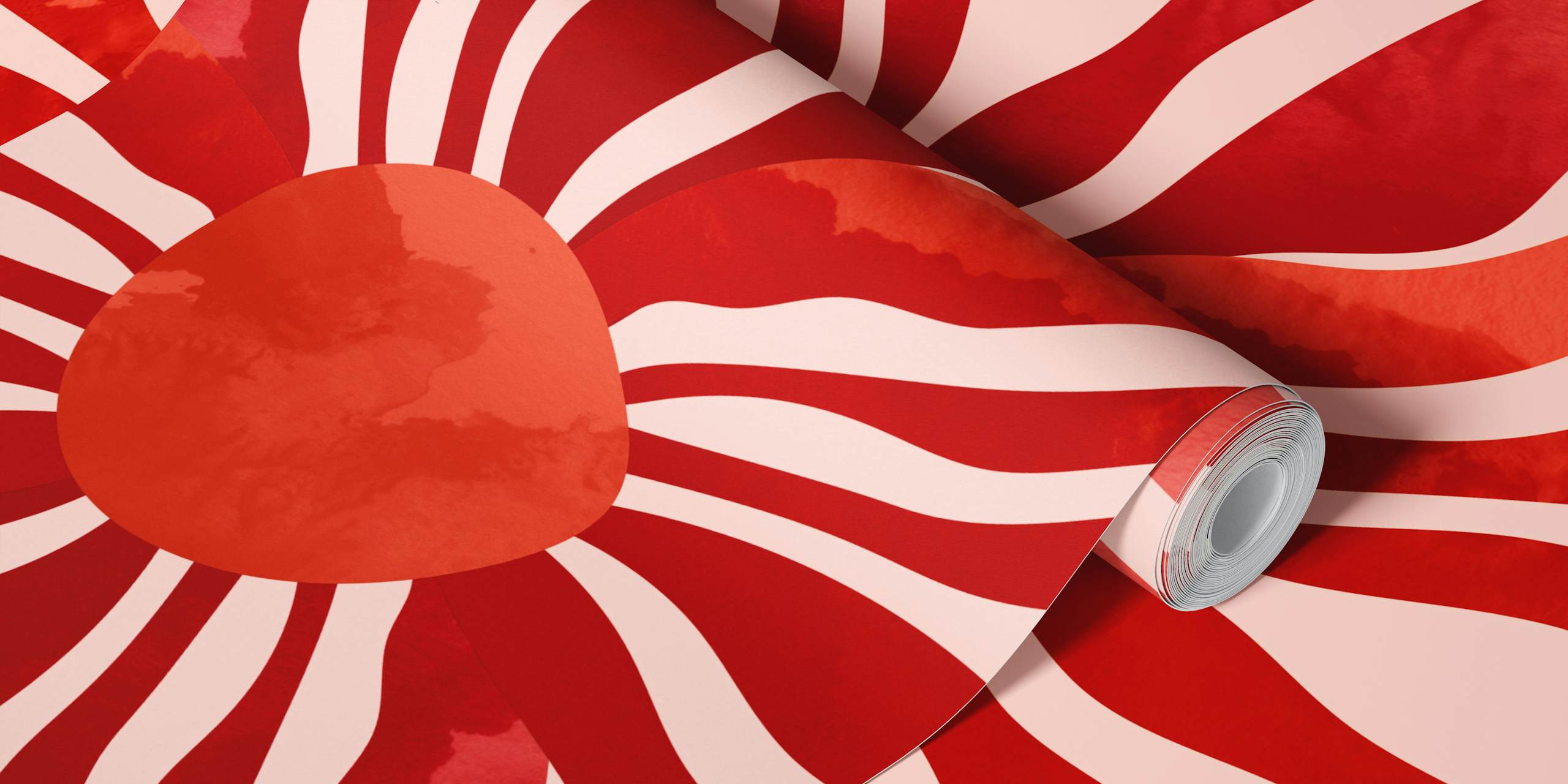 Coral flower design with vibrant red petals and a pink background wallpaper