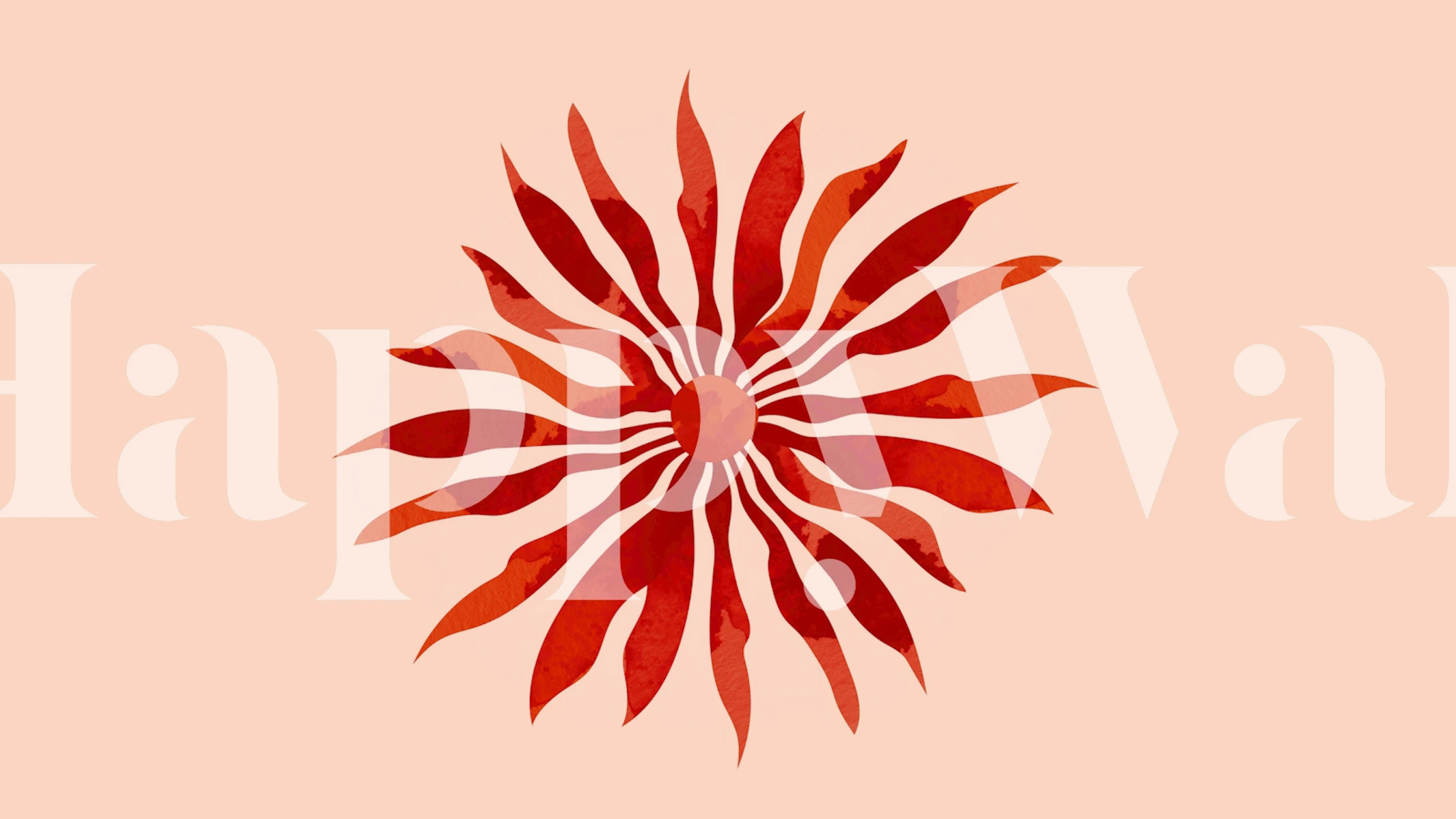 Coral flower design with vibrant red petals and a pink background wallpaper