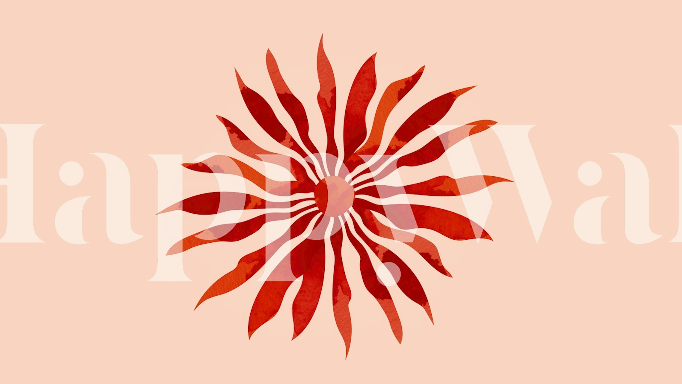 Papel pintado Coral Flower en una habitación