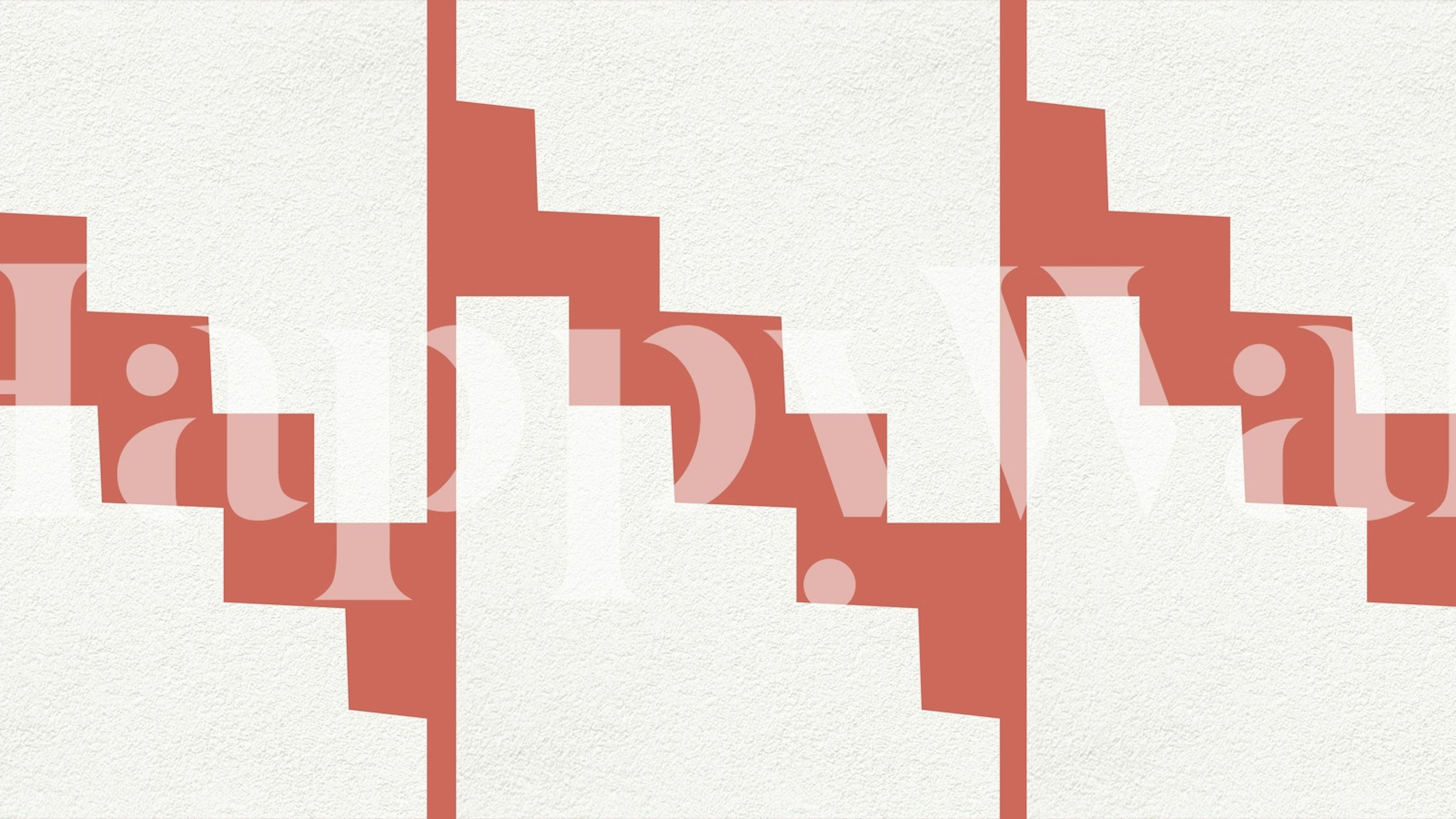 Papel pintado Coral Bauhaus Cutout en una habitación