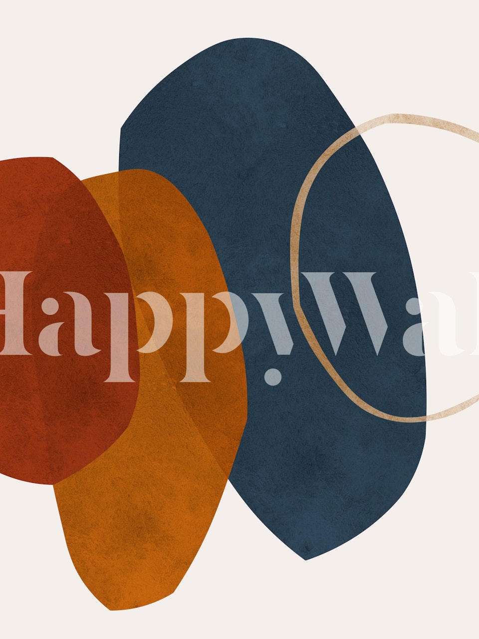 Abstract and expressionist wallpaper in a room