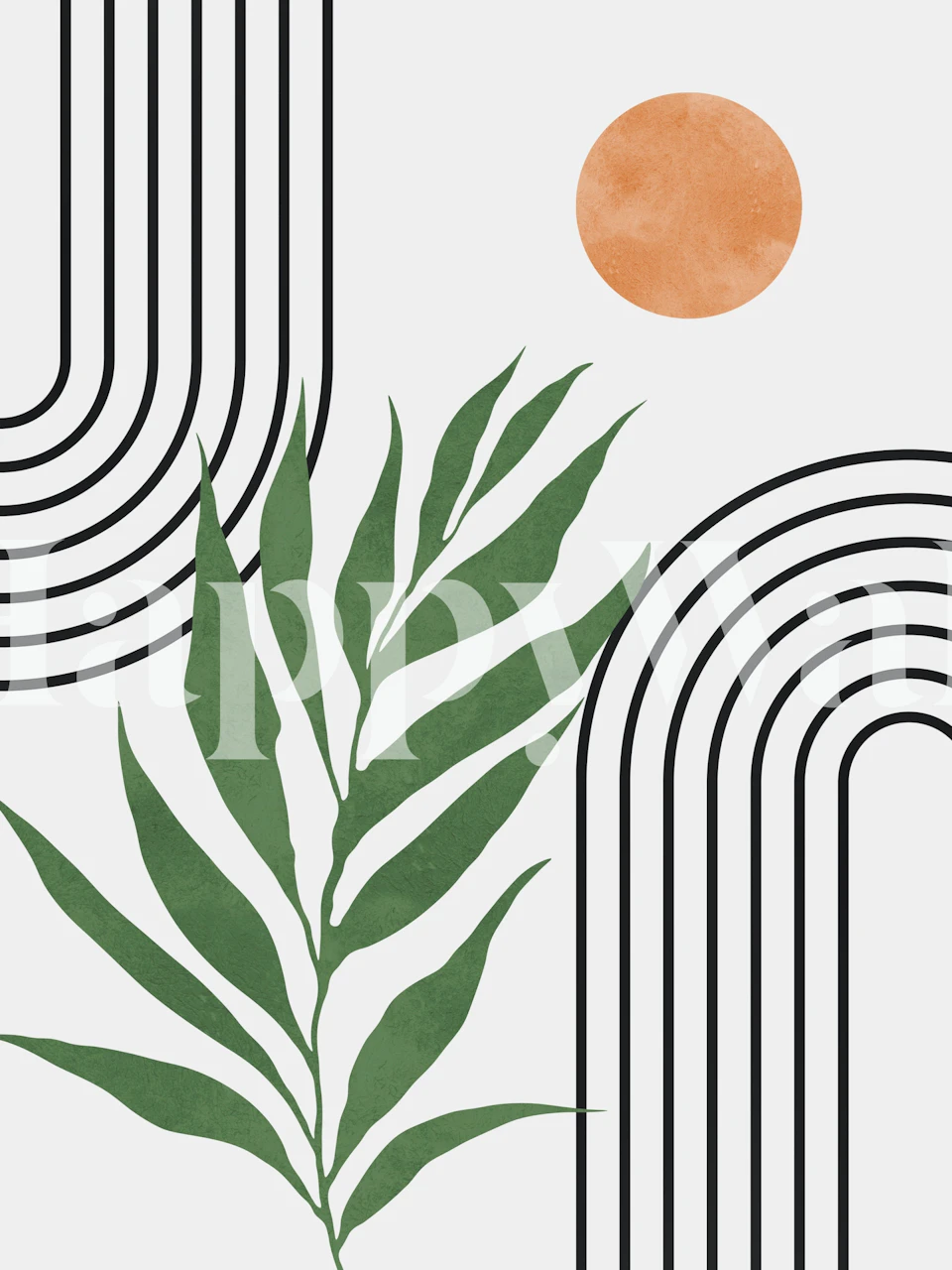 Botanical tapetdesign i en modern miljö