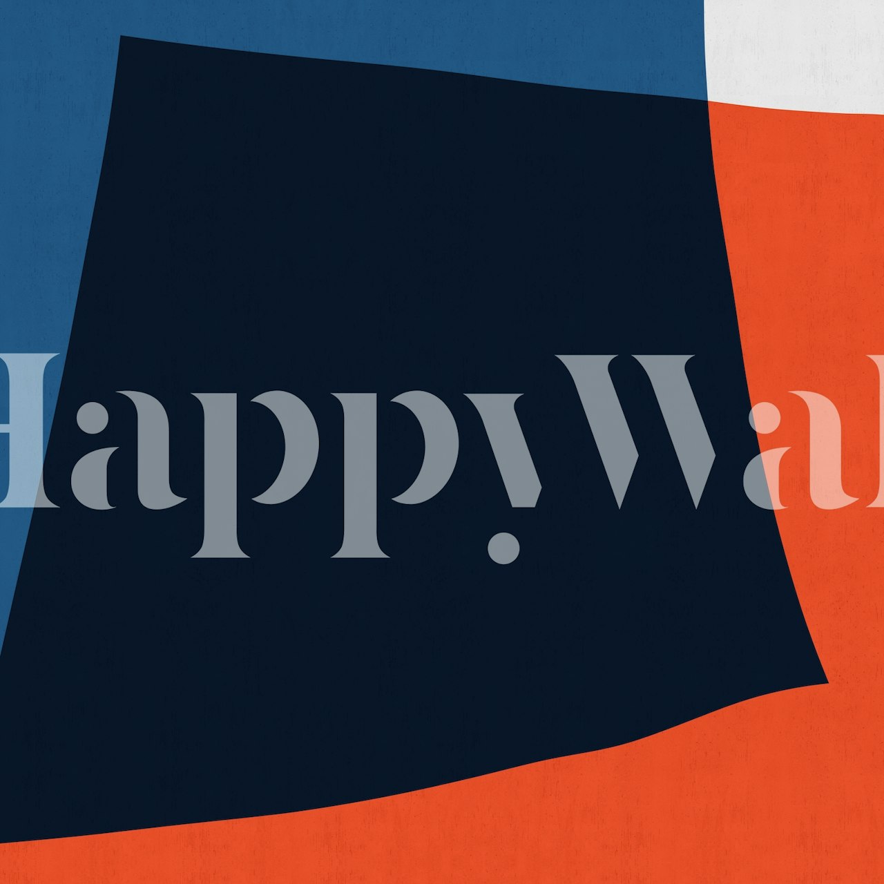 Blue and red art abstrakt tapet i et rum