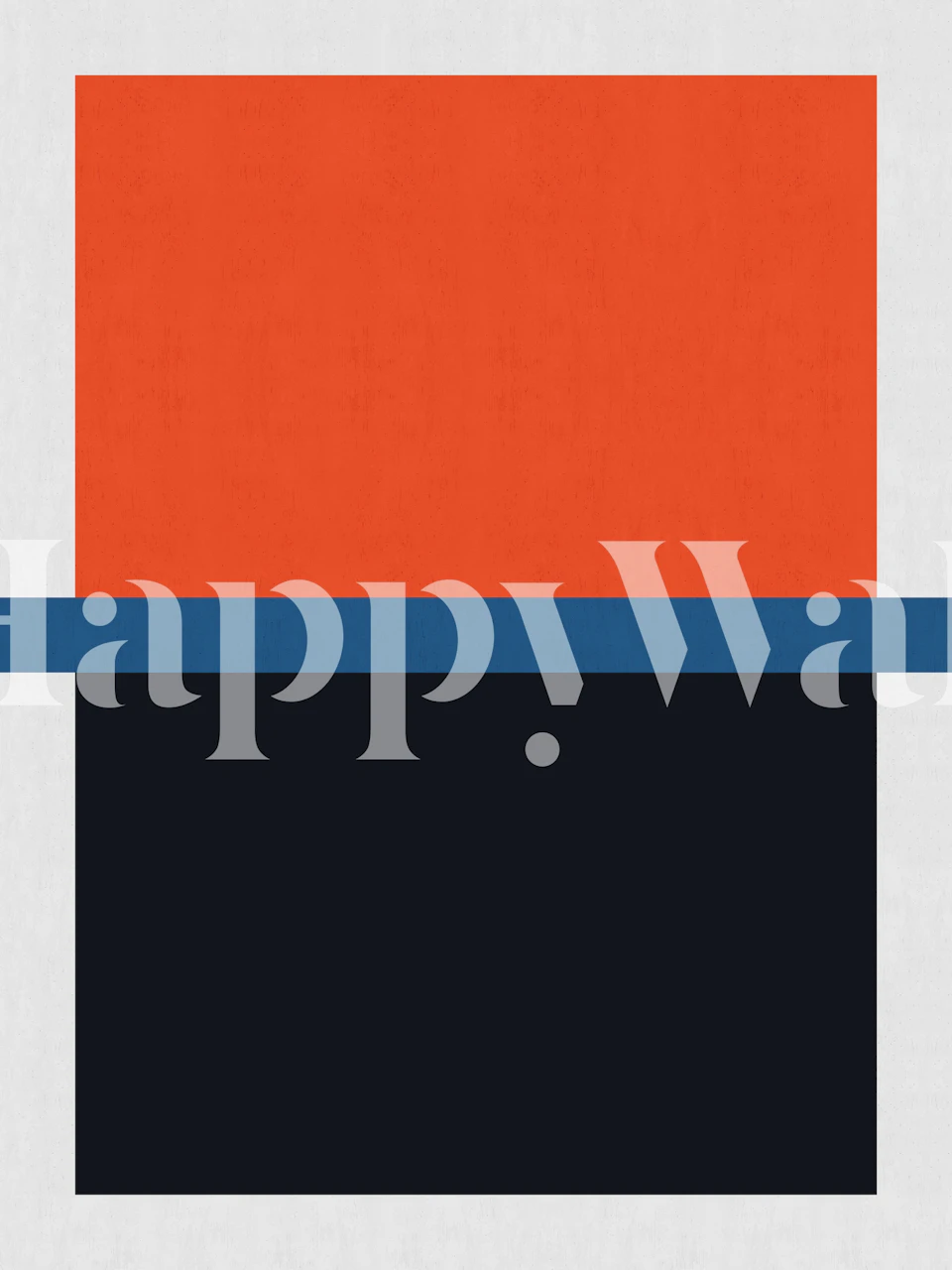 Blue and red abstract wallpaper in a room