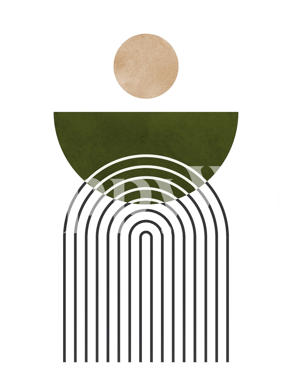 Tapeta Lines and circles v moderním pokoji