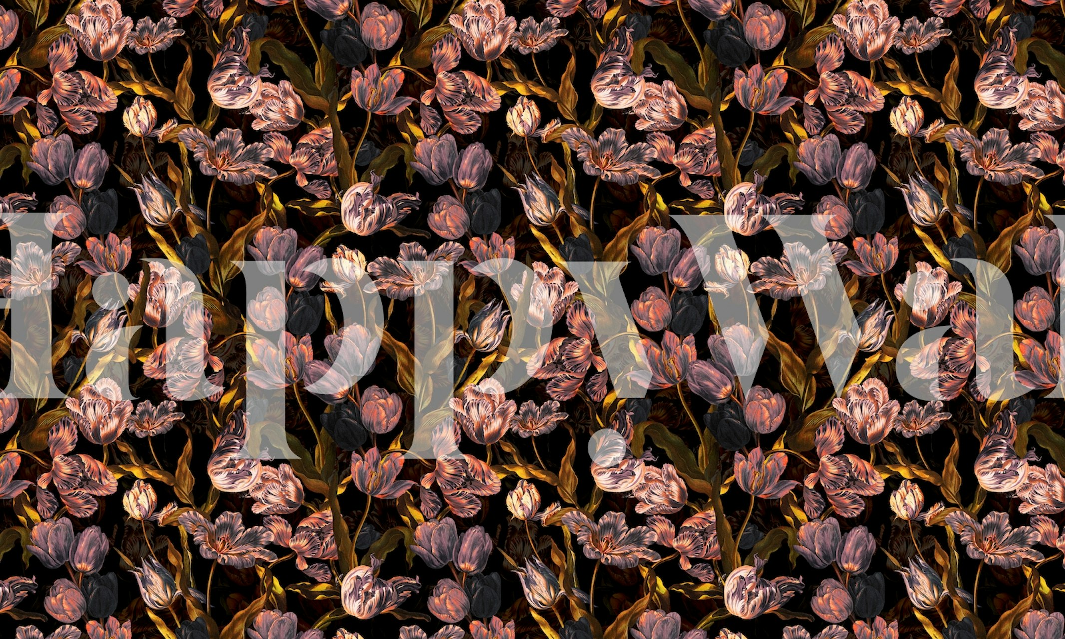 Papier peint Magic Tulips Pattern II dans une pièce