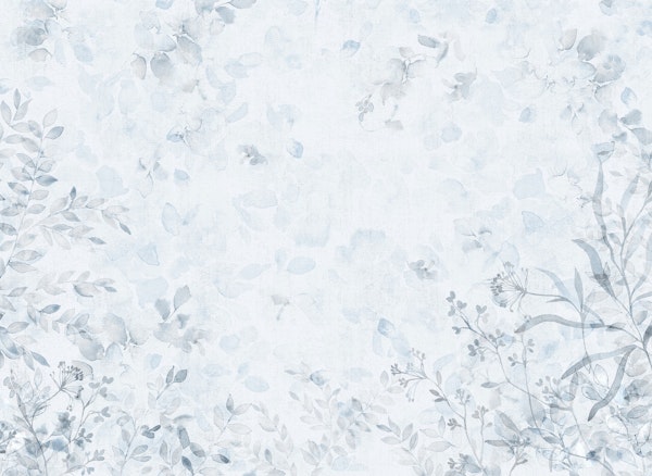 Delicate watercolor floral blue grey