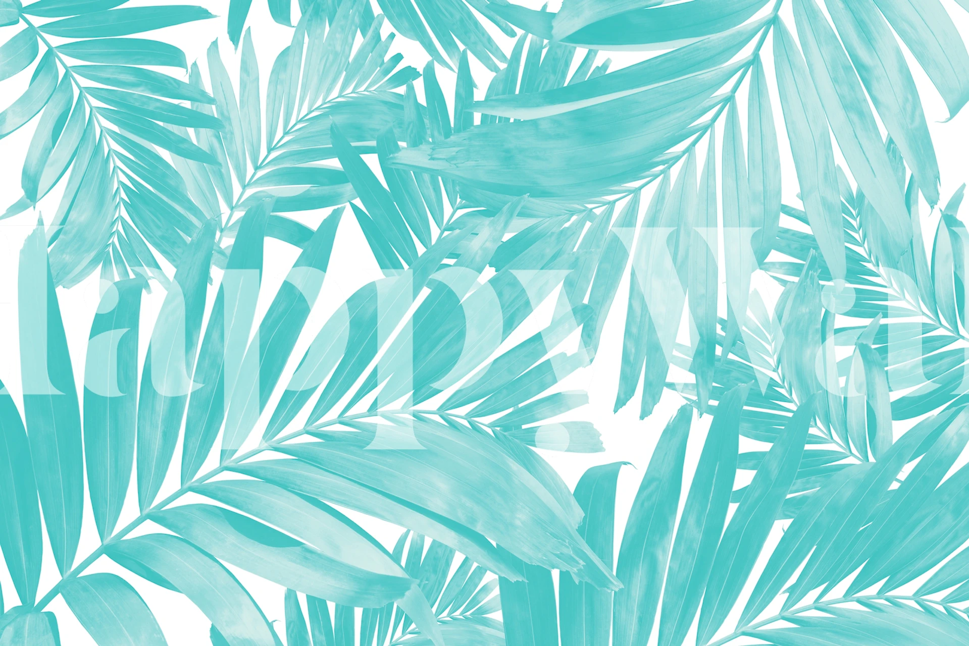 Palm leaves pattern wallpaper in a room