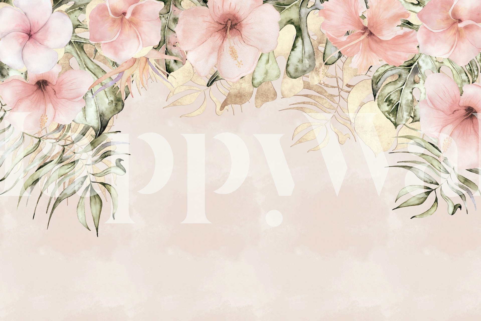 Papel de parede de flores tropicais em um ambiente