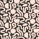 Painted Shapes Black and Peach Pattern
