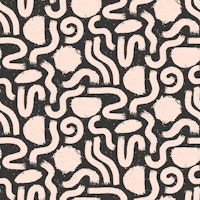 Painted Shapes Black and Peach Pattern ταπετσαρία