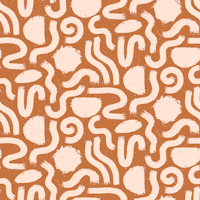 Painted Shapes Brown and Cream Pattern ταπετσαρία