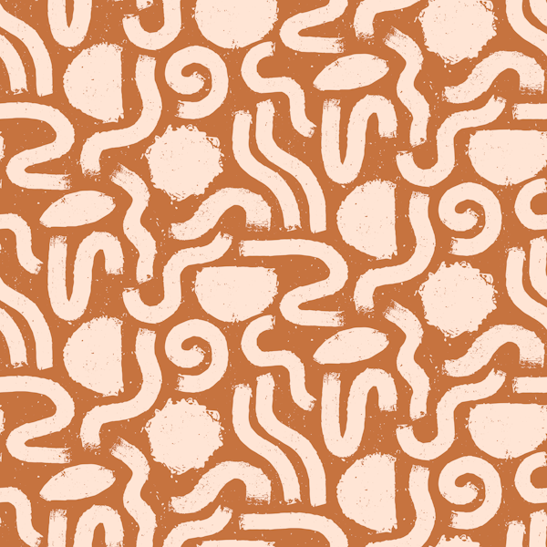 Painted Shapes Brown and Cream Pattern