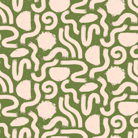 Painted Shapes Green and Cream Pattern ταπετσαρία