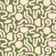 Painted Shapes Green and Cream Pattern