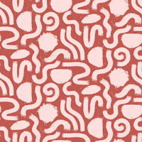 Painted Shapes Burnt Sienna and Pink Pattern ταπετσαρία