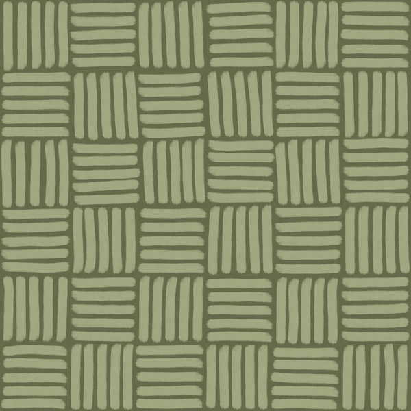 Basketweave on Moss Green - Large